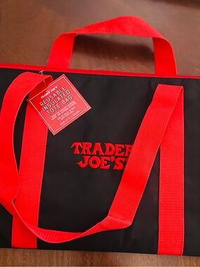 🍁Black RedTote with Red Handles